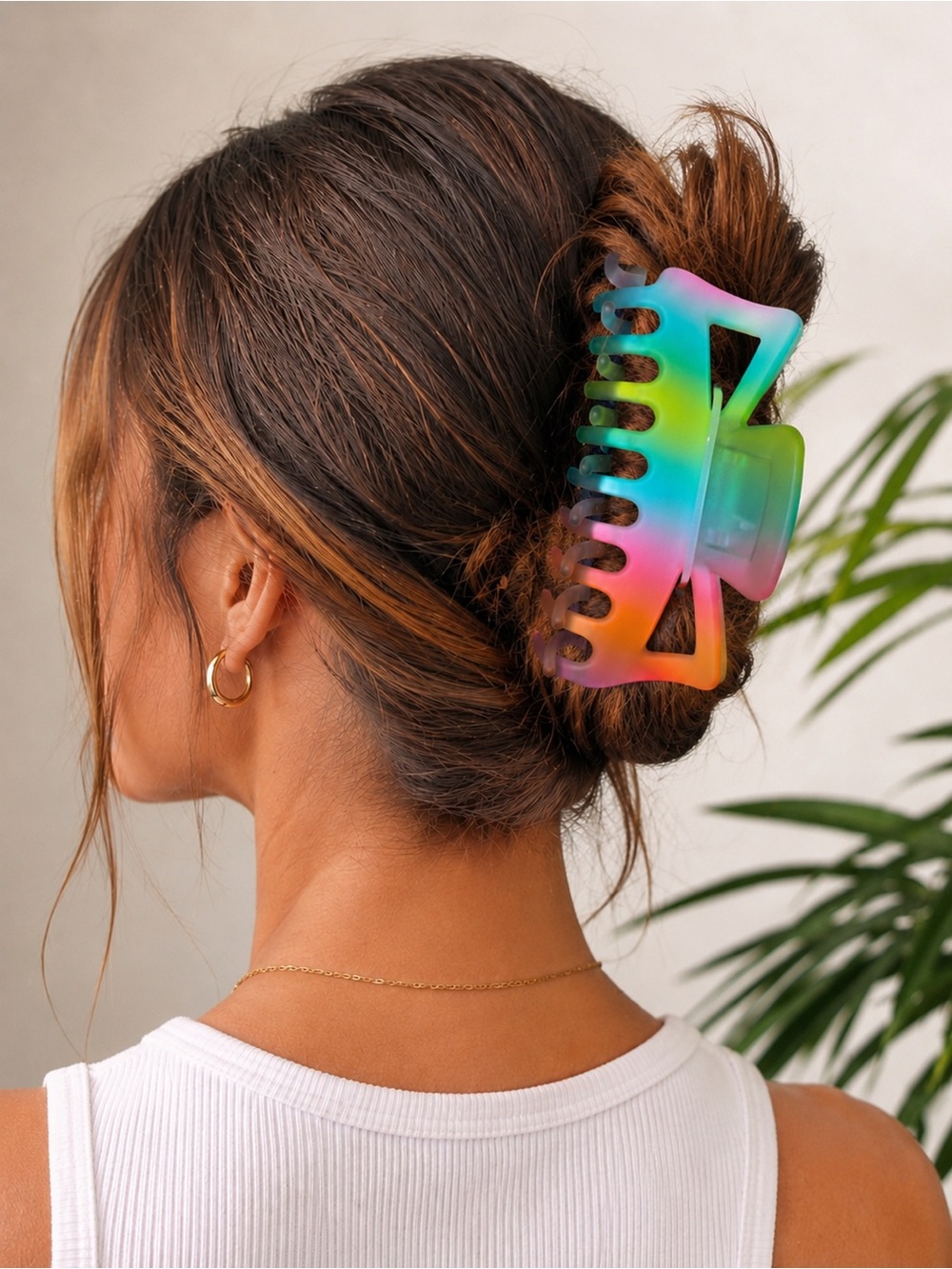 Rainbow Frosted Hair Claw Clip 🌈✨ NWT